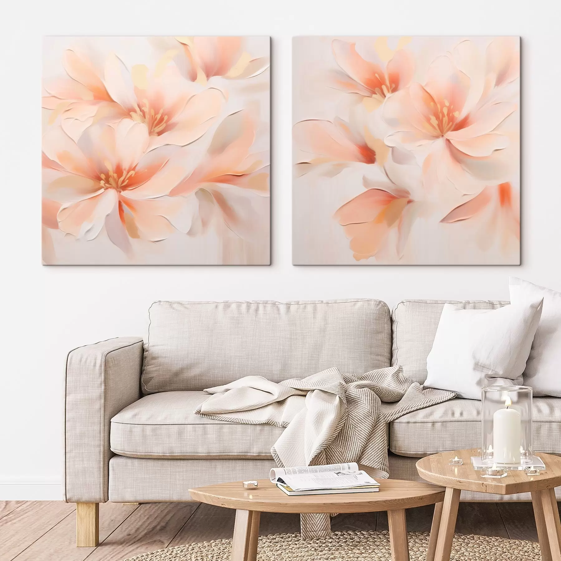 Tableau Fleurs abstraites délicates m00789
