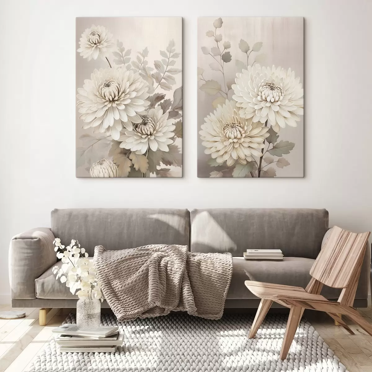 Tableau Chrysanthèmes abstraits m00856