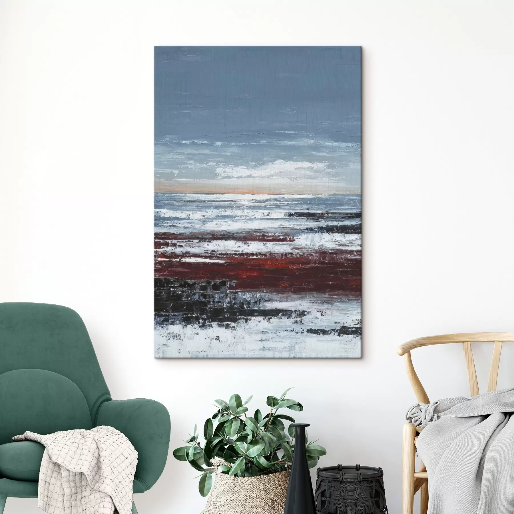 Tableau Paysage marin abstrait s46014