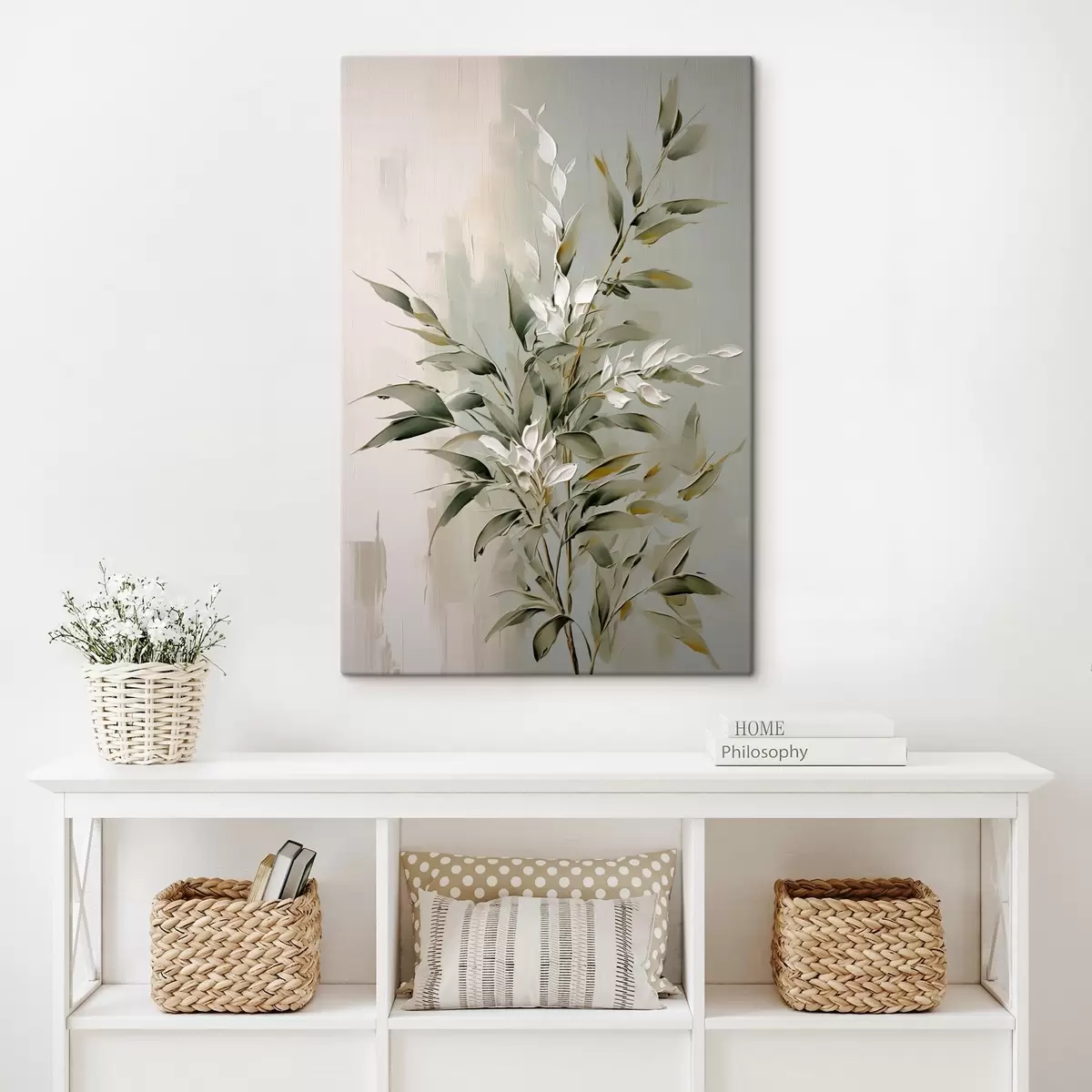 Tableau Branche abstraite avec des feuilles s46135