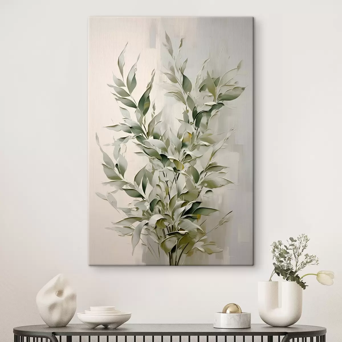 Tableau Branche abstraite avec des feuilles s46136