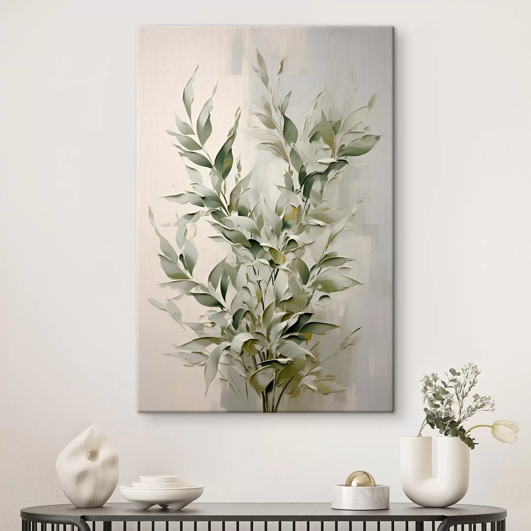 Tableau Branche abstraite avec des feuilles s46136