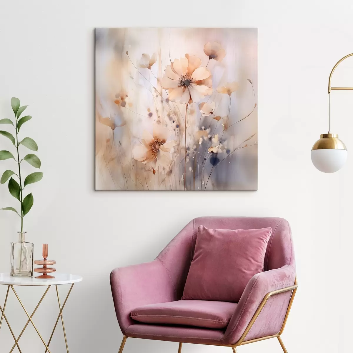 Tableau Fleurs sauvages abstraites délicates s46139