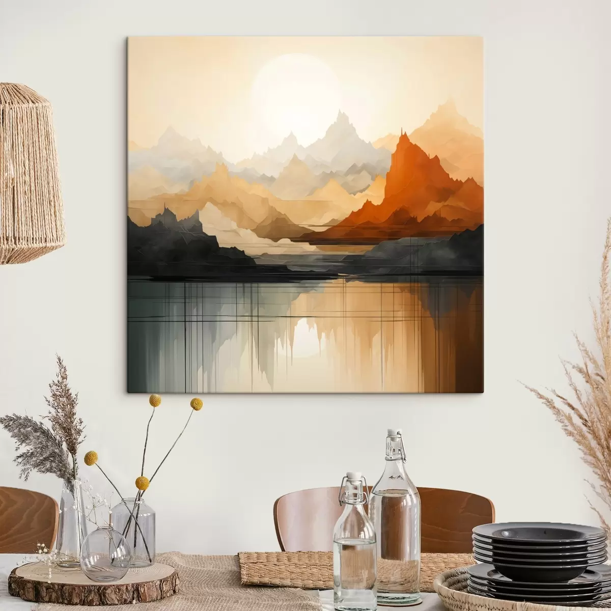 Tableau Paysage de montagne abstrait s46140