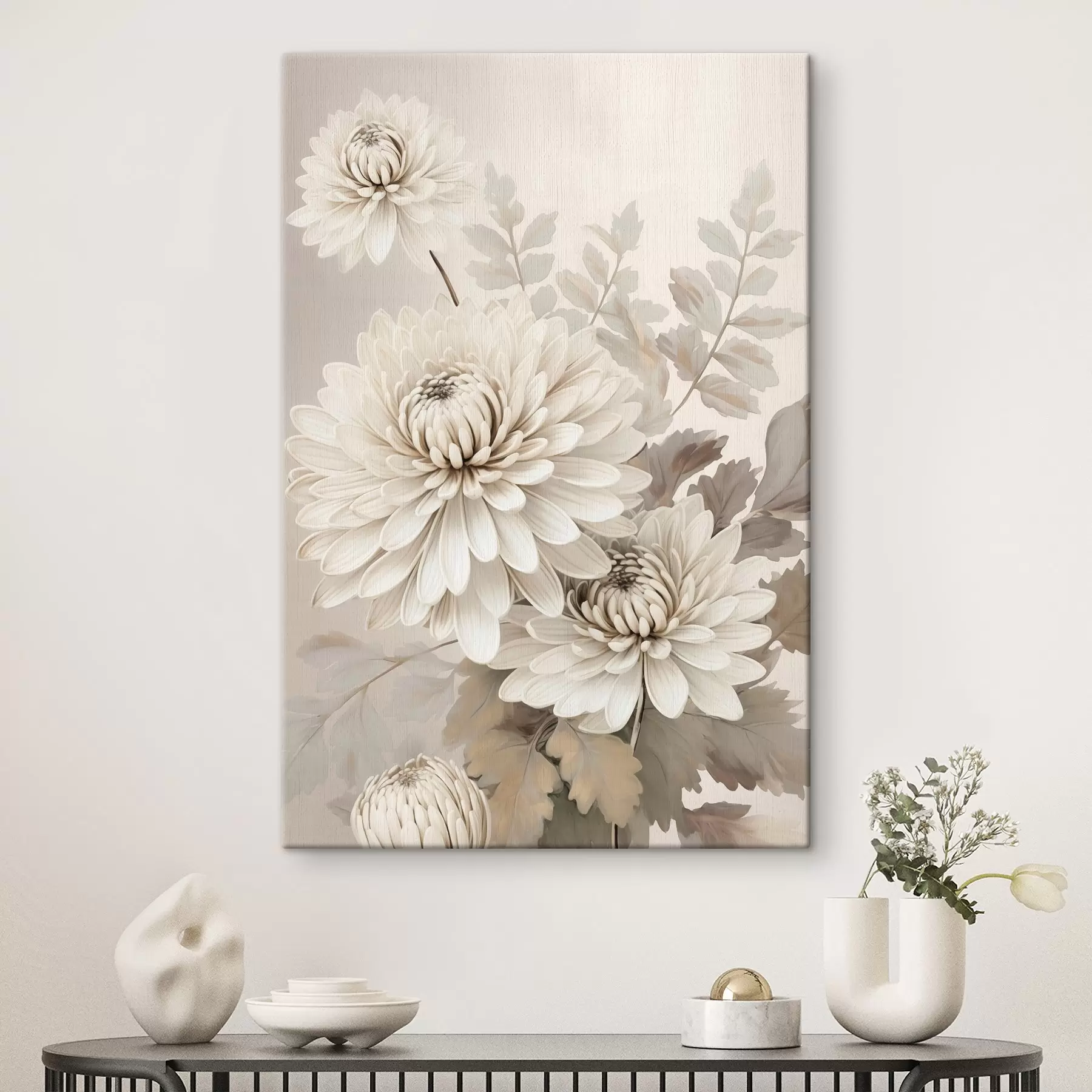 Tableau Chrysanthèmes abstraits s46261