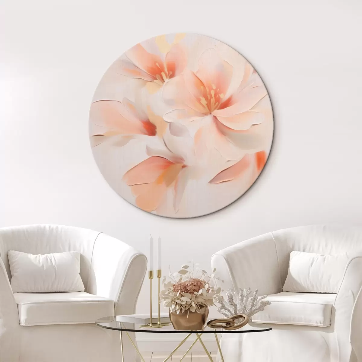 Tableaux rondes Fleurs abstraites r46012