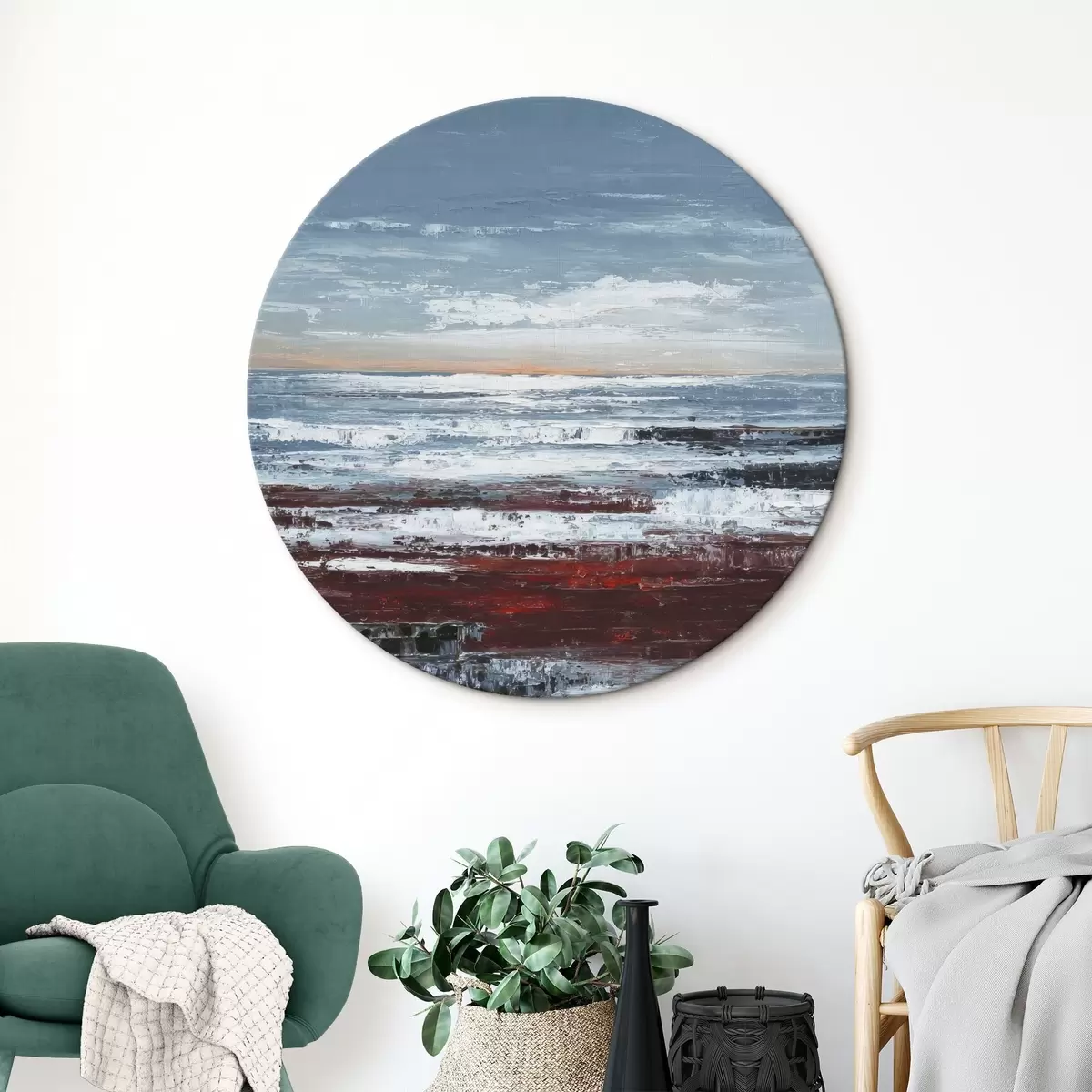 Tableaux rondes Paysage marin abstrait r46014