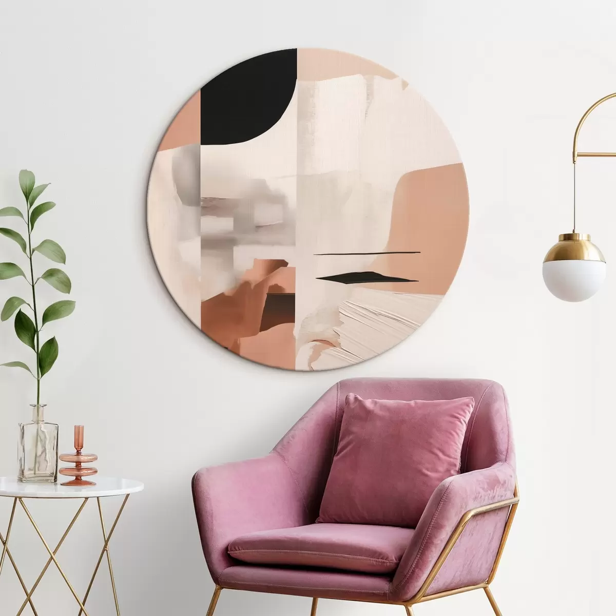 Tableaux rondes Composition abstraite r46133