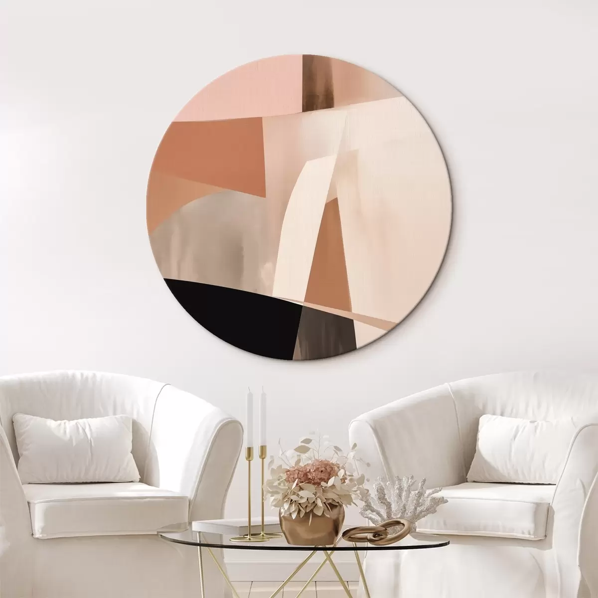 Tableaux rondes Composition abstraite r46134