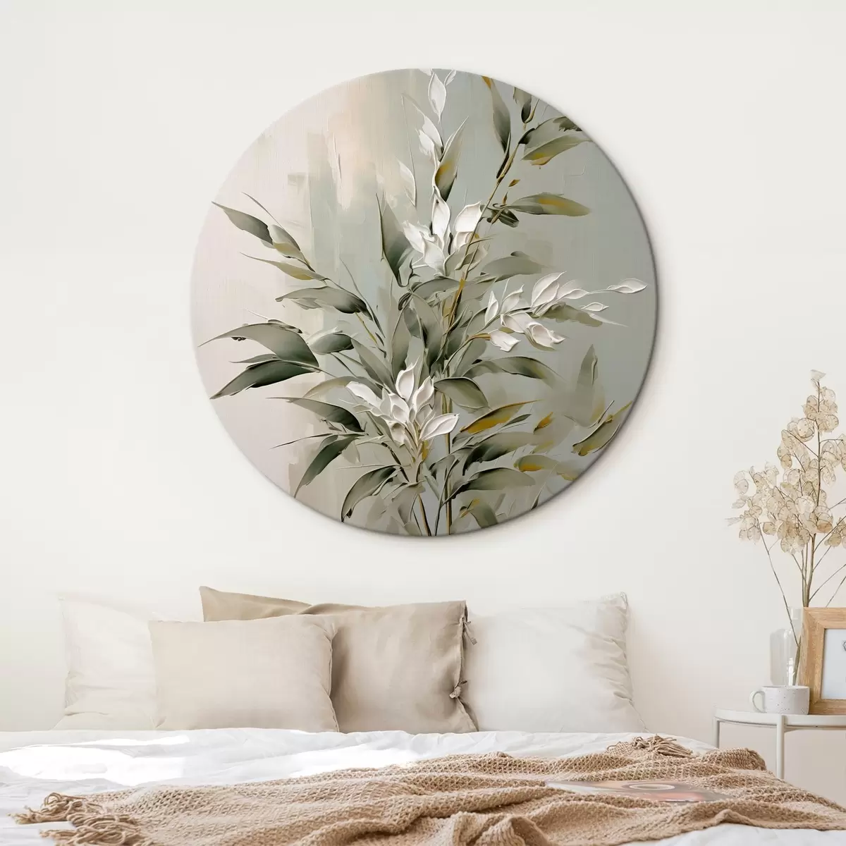 Tableaux rondes Branche abstraite avec des feuilles r46135