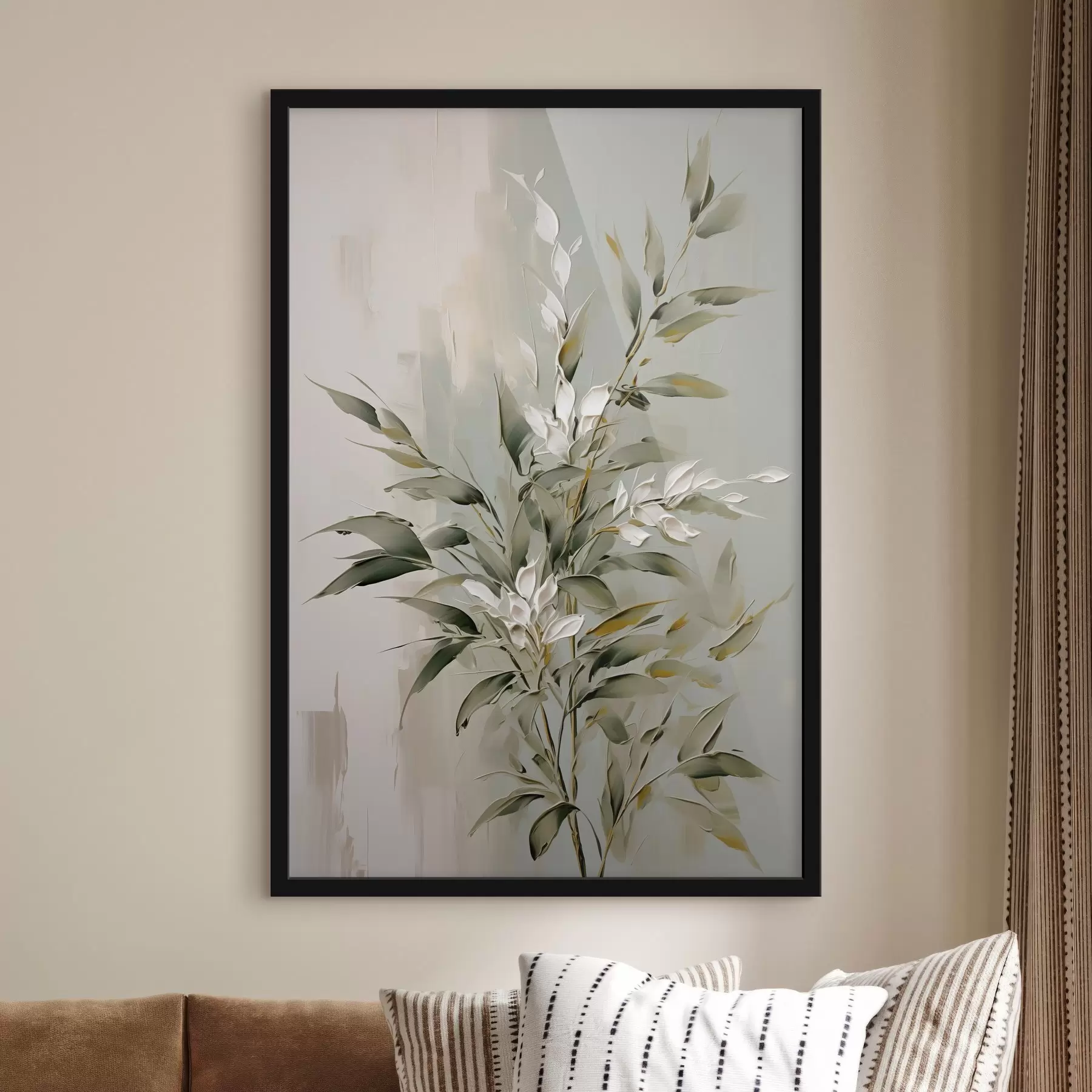 Papier peint Branche abstraite avec des feuilles f46135