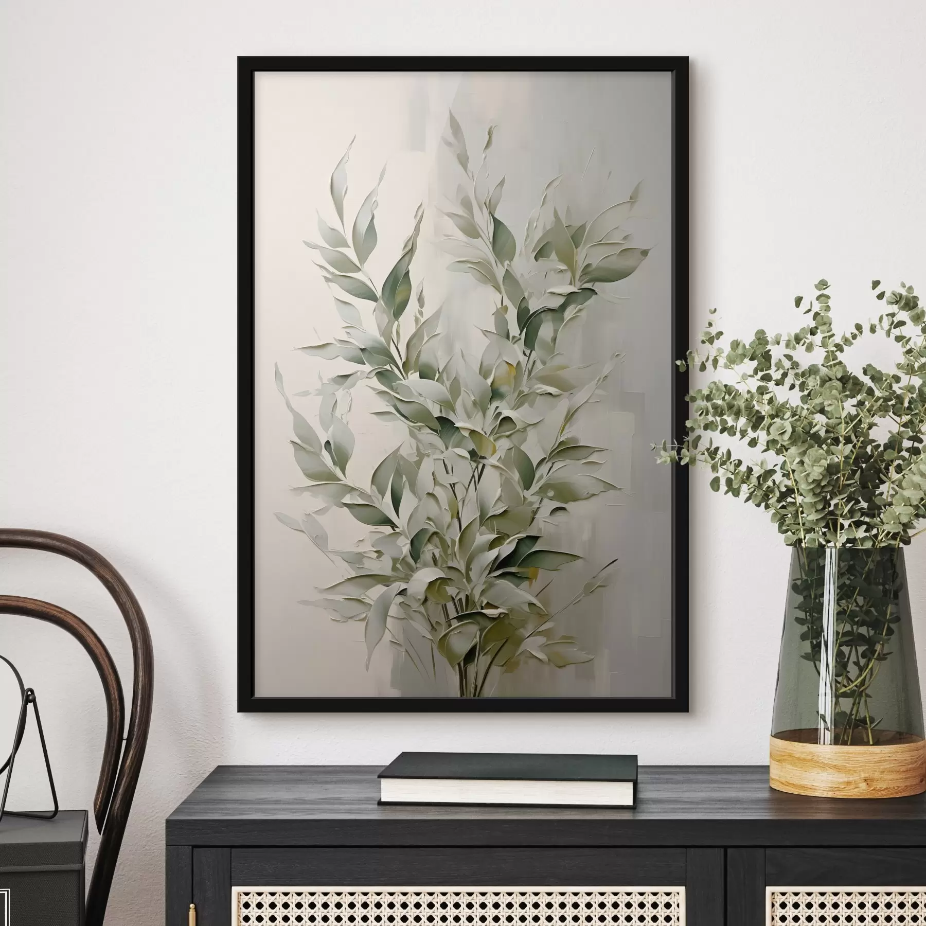 Papier peint Branche abstraite avec des feuilles f46136