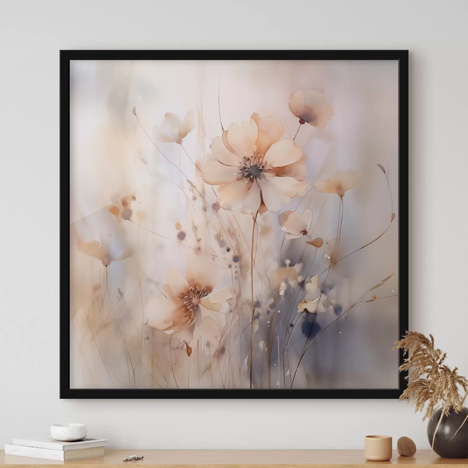 Papier peint Fleurs sauvages abstraites délicates f46139