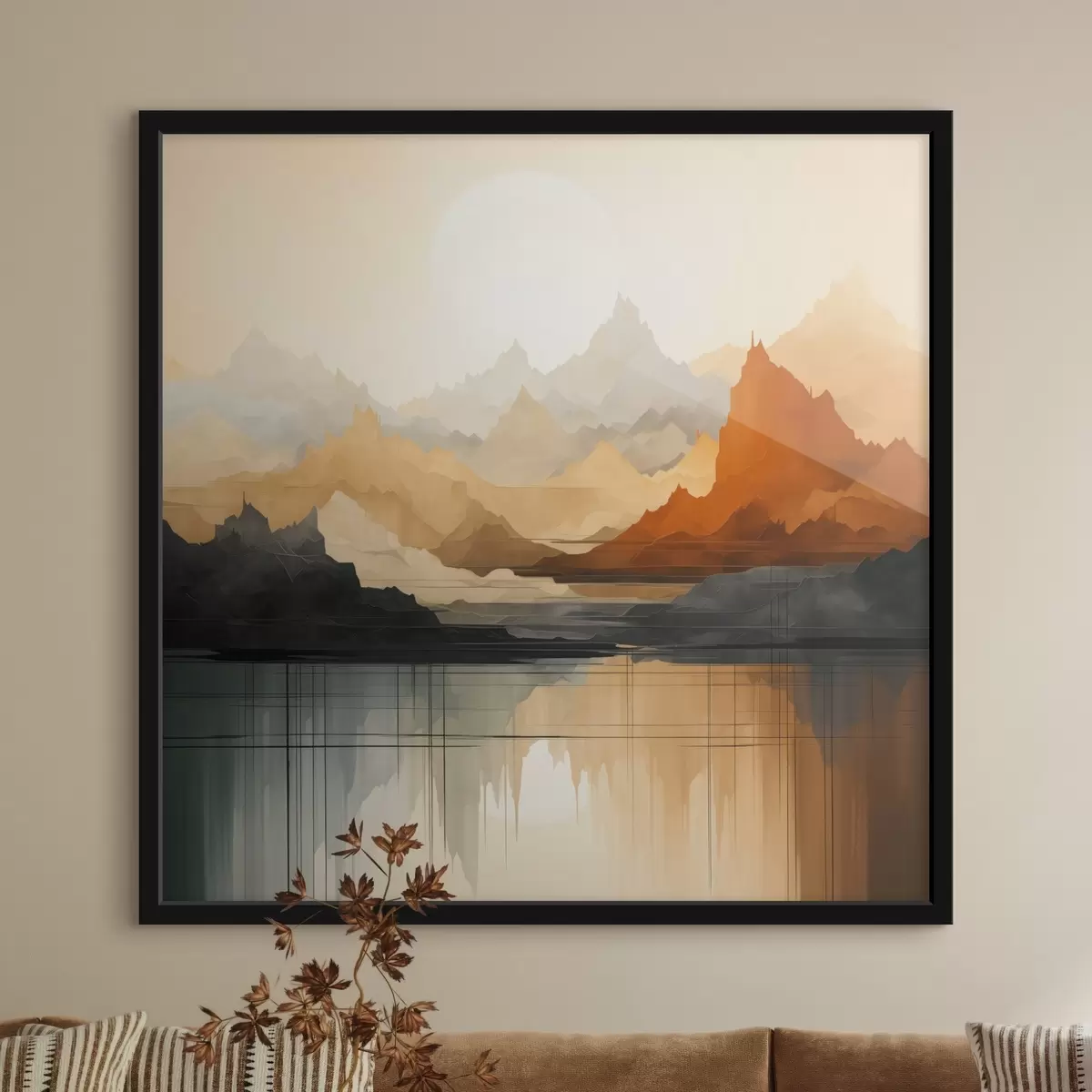 Poster Paysage de montagne abstrait f46140