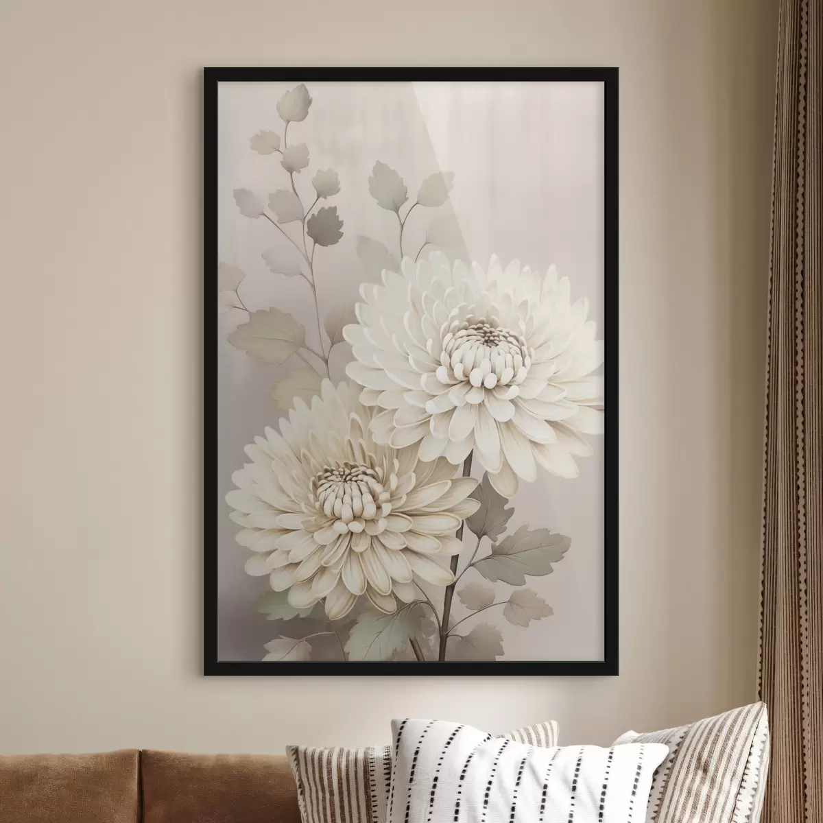 Poster Chrysanthèmes abstraits f46257