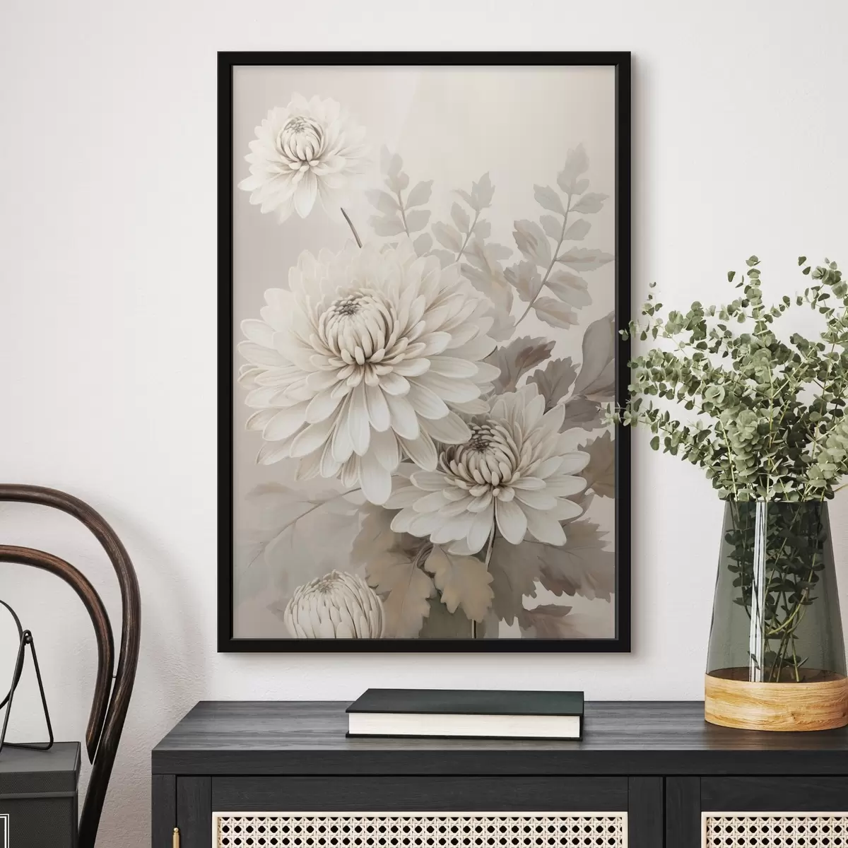 Poster Chrysanthèmes abstraits f46261