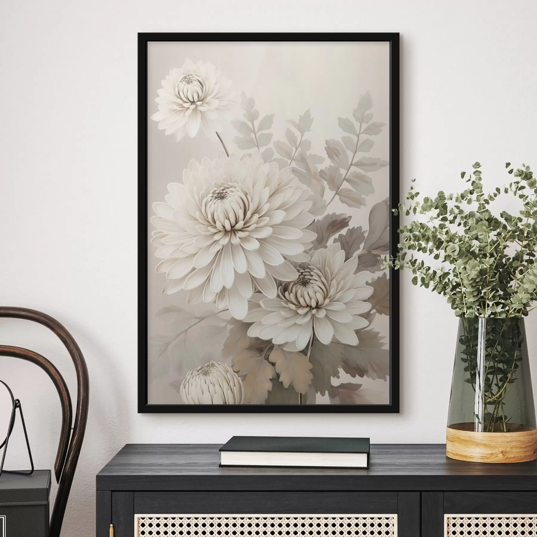 Papier peint Chrysanthèmes abstraits f46261