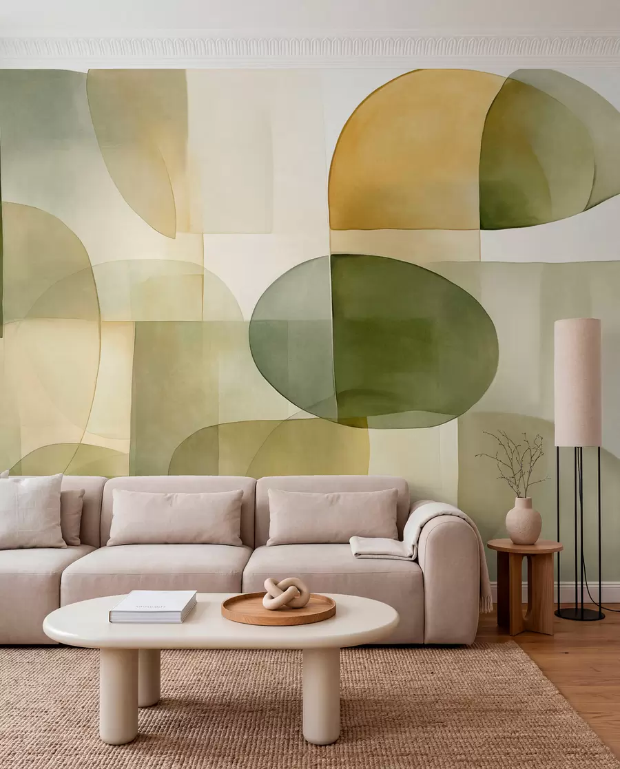 Papier peint Doux équilibre · Olive w09467