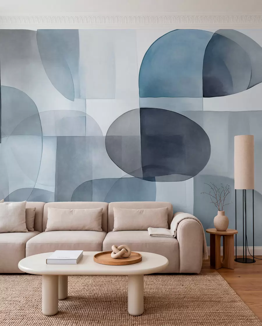 Papier peint Doux équilibre · Bleu w09467v1