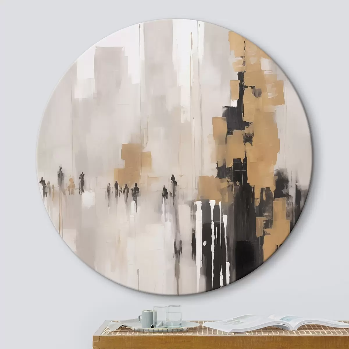 Tableaux rondes Paysage urbain abstrait r46305