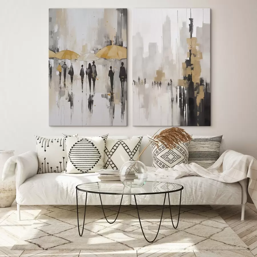Tableau Paysage urbain abstrait m00873