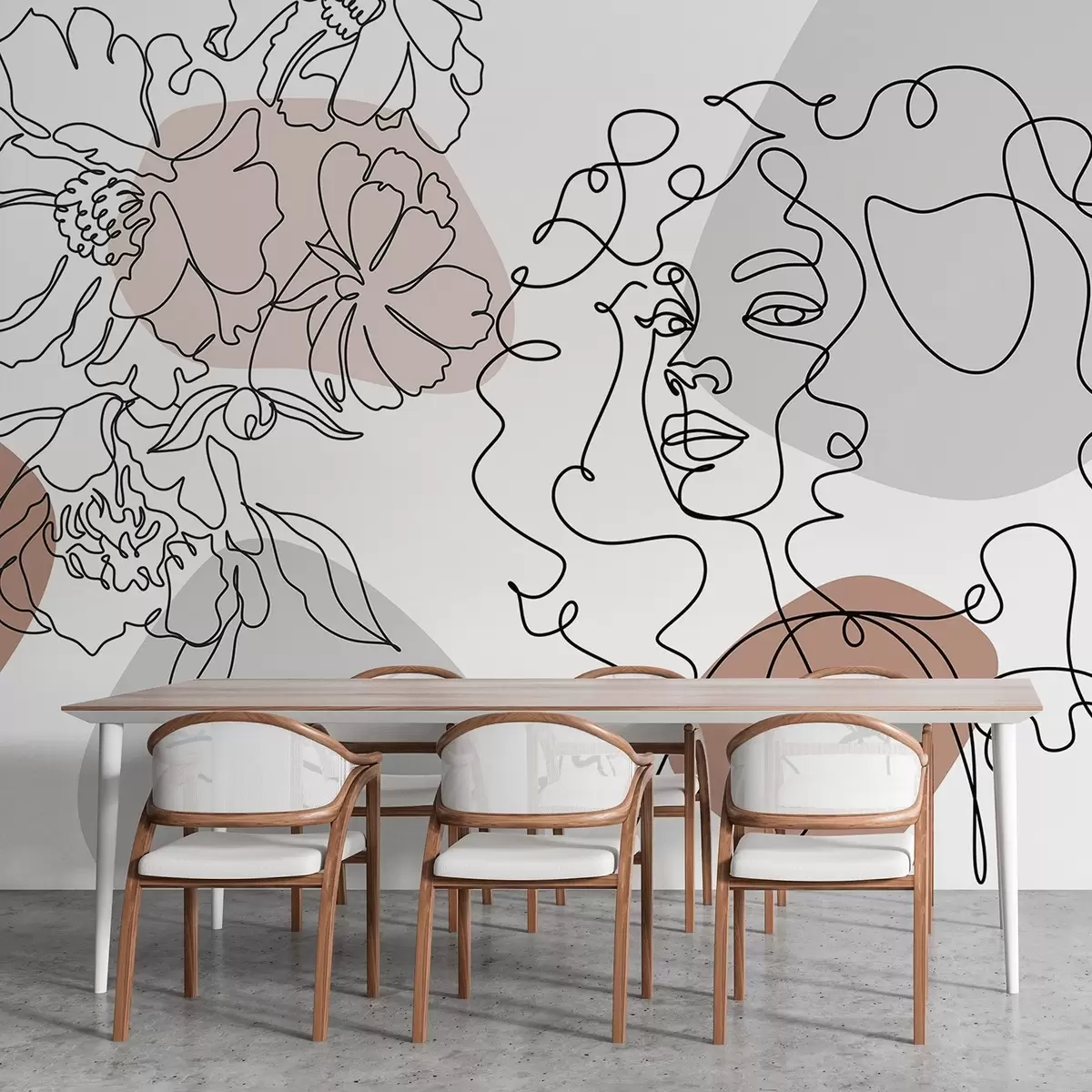 Papier peint Fille dans les files d'attente w04724