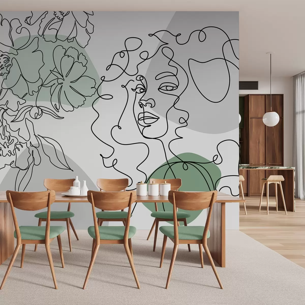 Papier peint Fille dans les files d'attente w04724v1