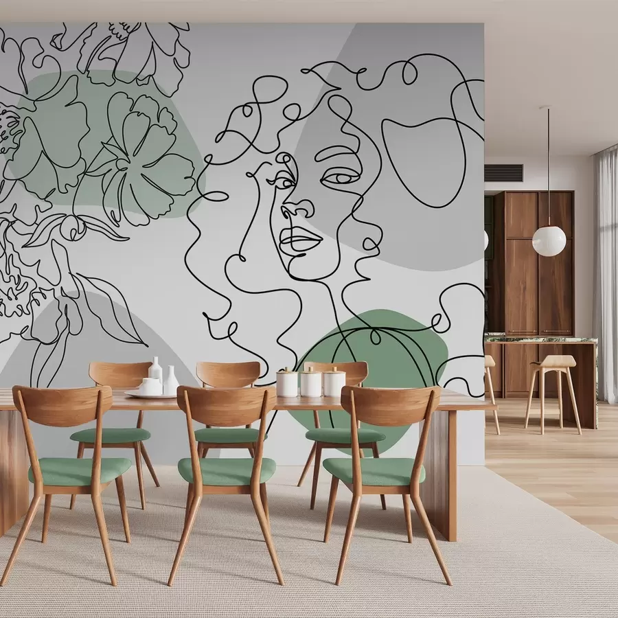 Papier peint Fille dans les files d'attente w04724v1