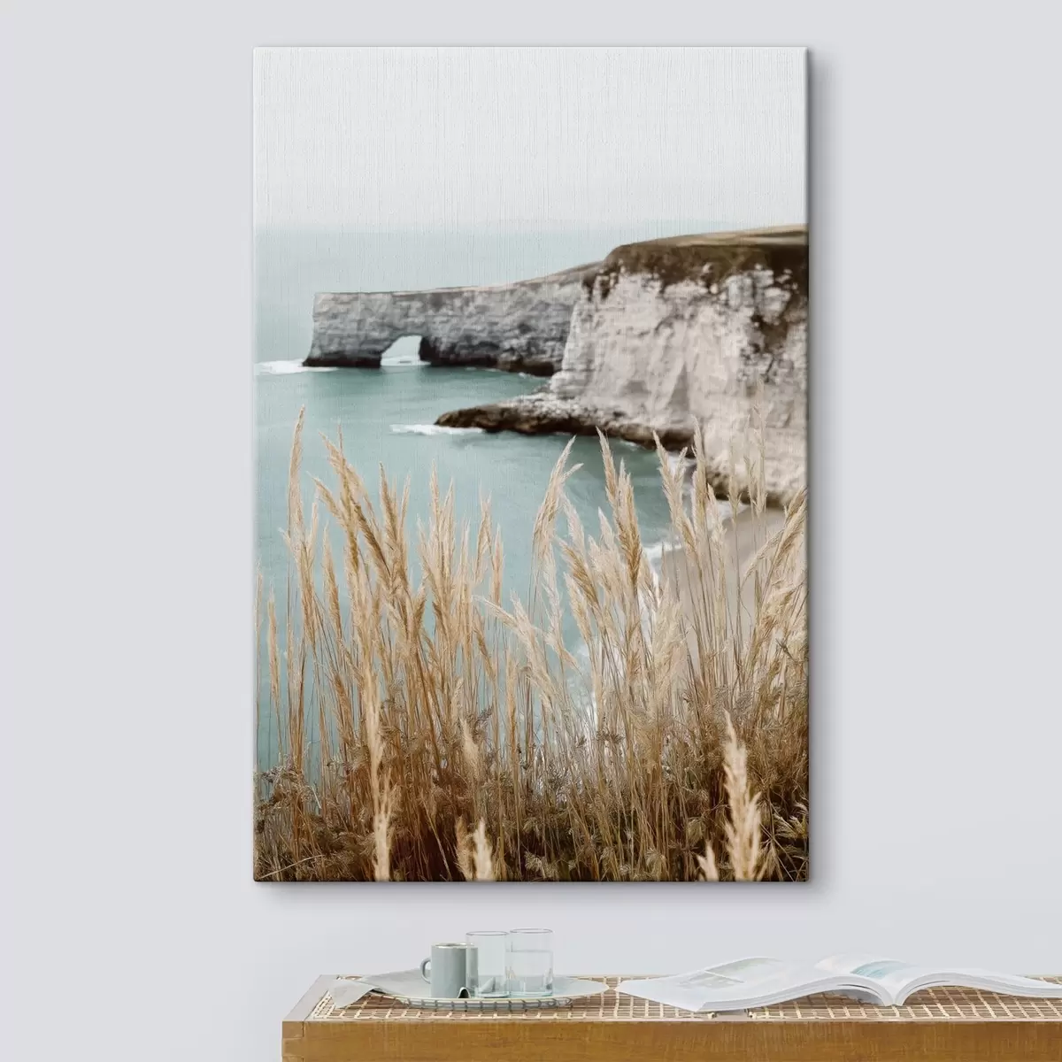 Tableau Falaises côtières avec des roseaux au premier plan s46141