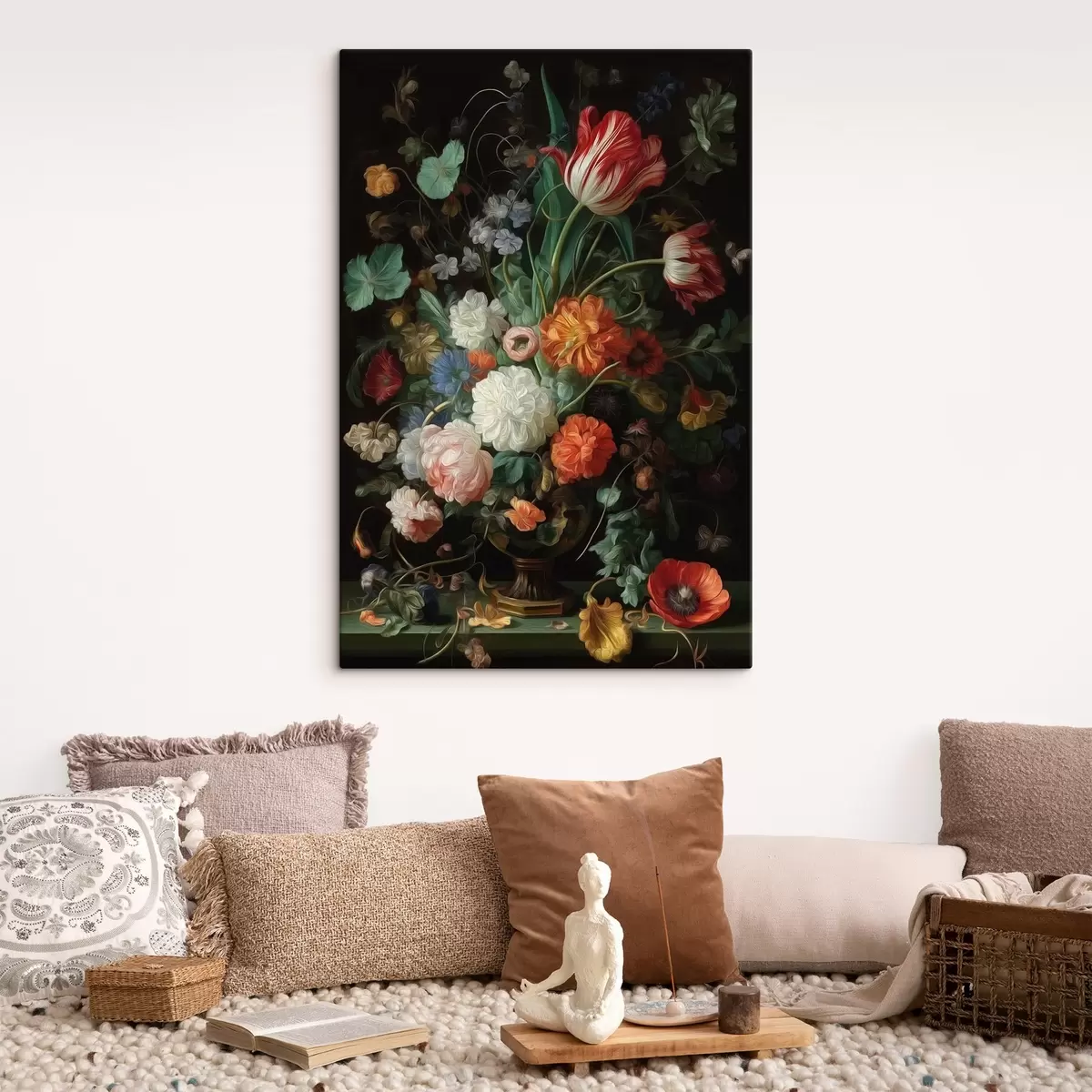 Tableau Composition florale dans le style des natures mortes anciennes s46145