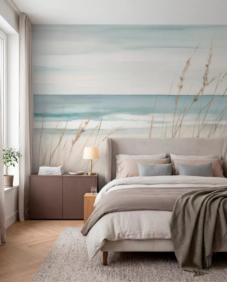 Papier peint Herbes tendres au bord de la mer w04737