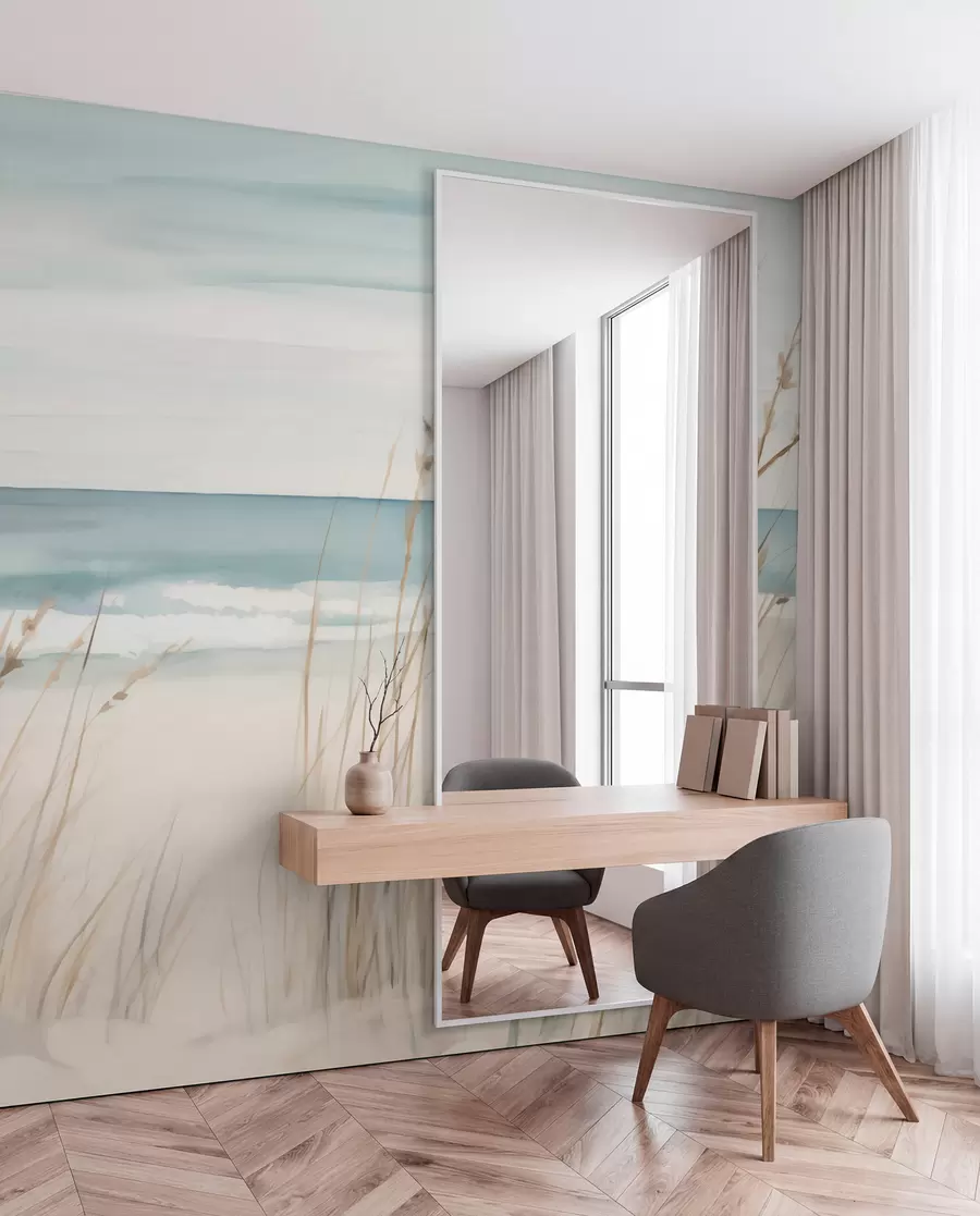 Papier peint Herbes tendres au bord de la mer w04737