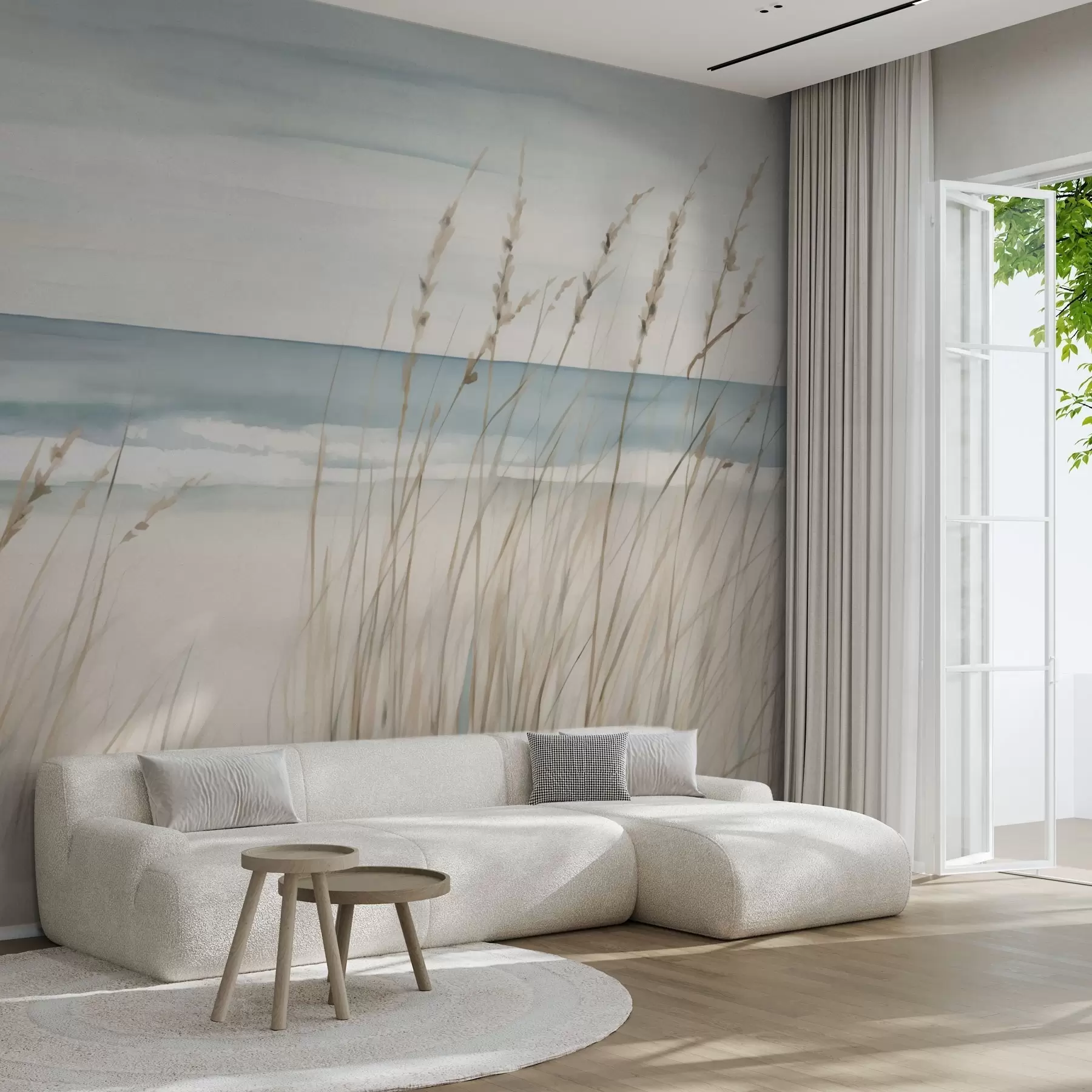 Papier peint Herbes tendres au bord de la mer w04737