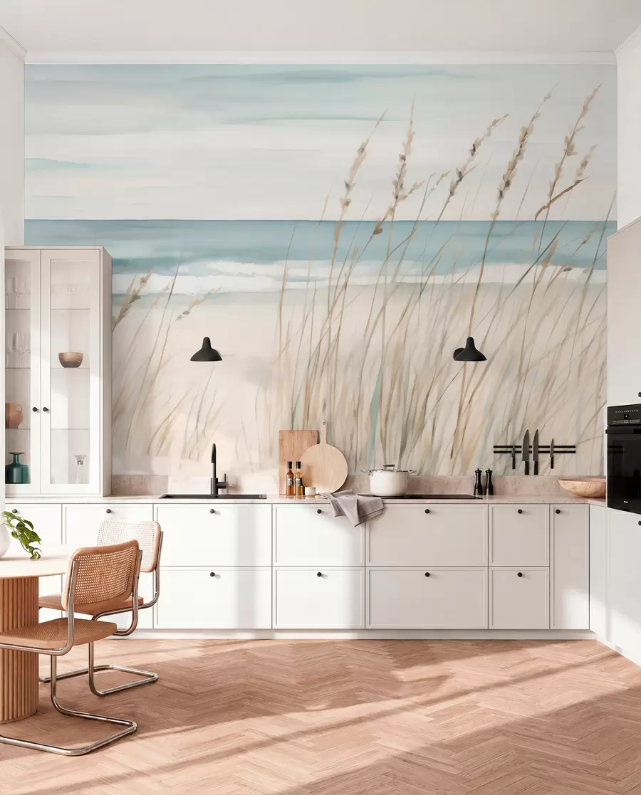 Papier peint Herbes tendres au bord de la mer w04737