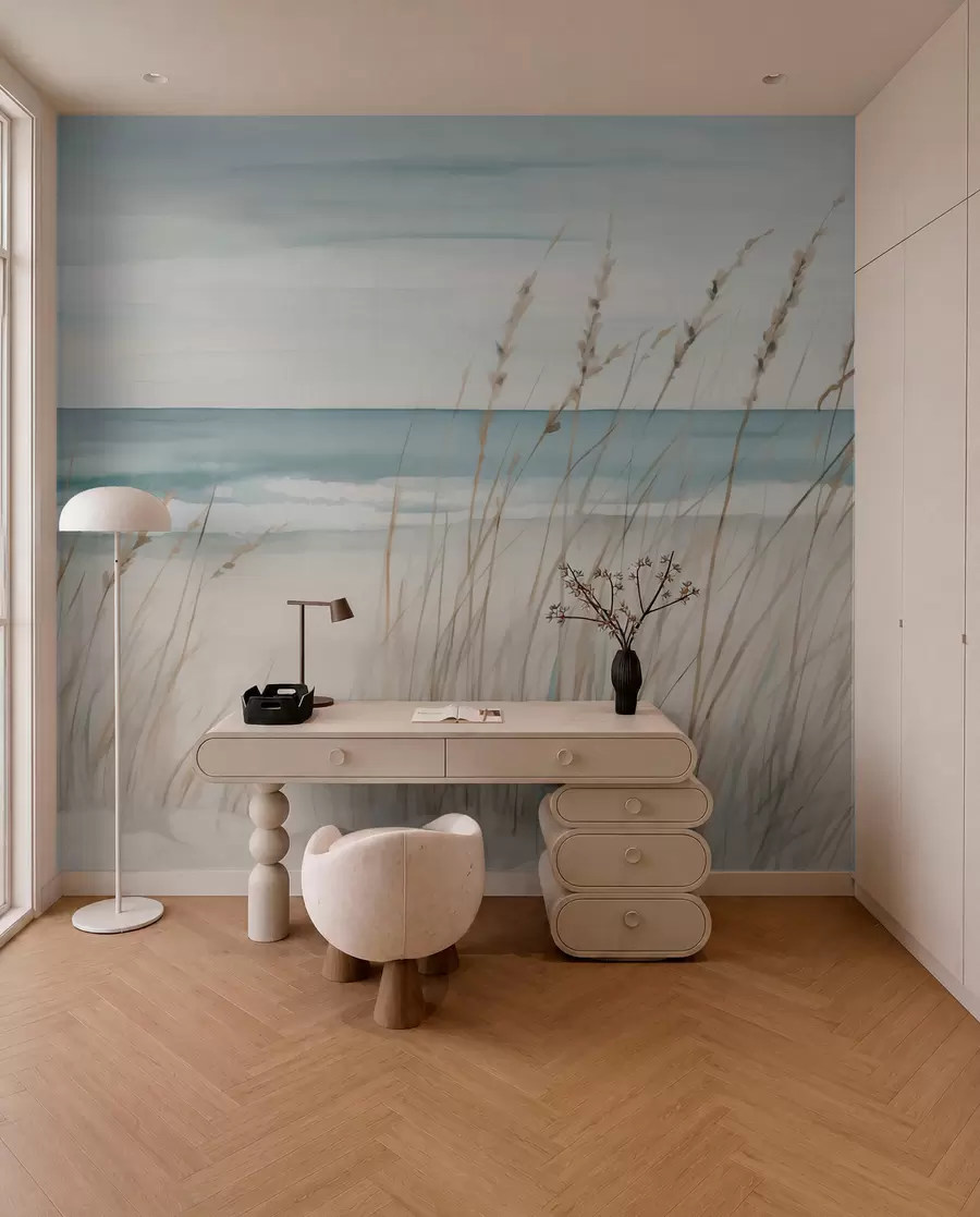 Papier peint Herbes tendres au bord de la mer w04737