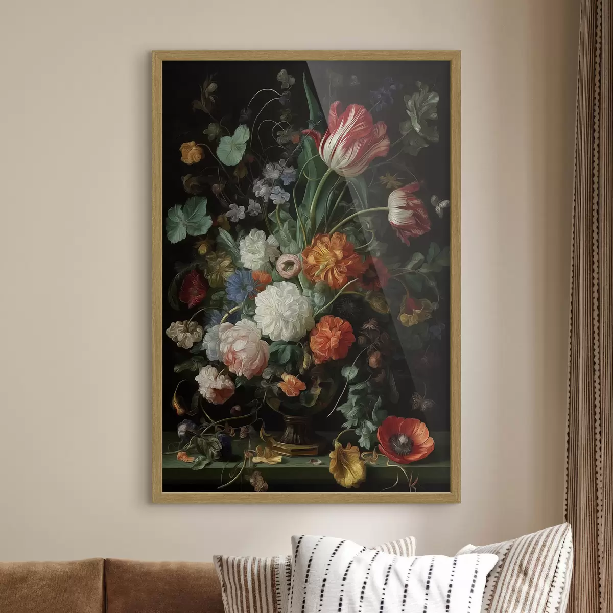 Poster Composition florale dans le style des natures mortes anciennes f46145