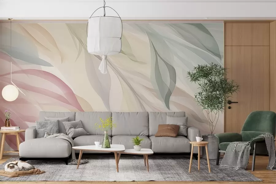 Papier peint Feuilles multicolores bien dessinées w04742