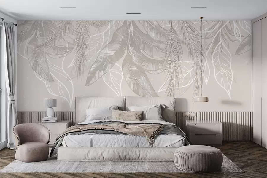 Papier peint Feuilles suspendues w04747