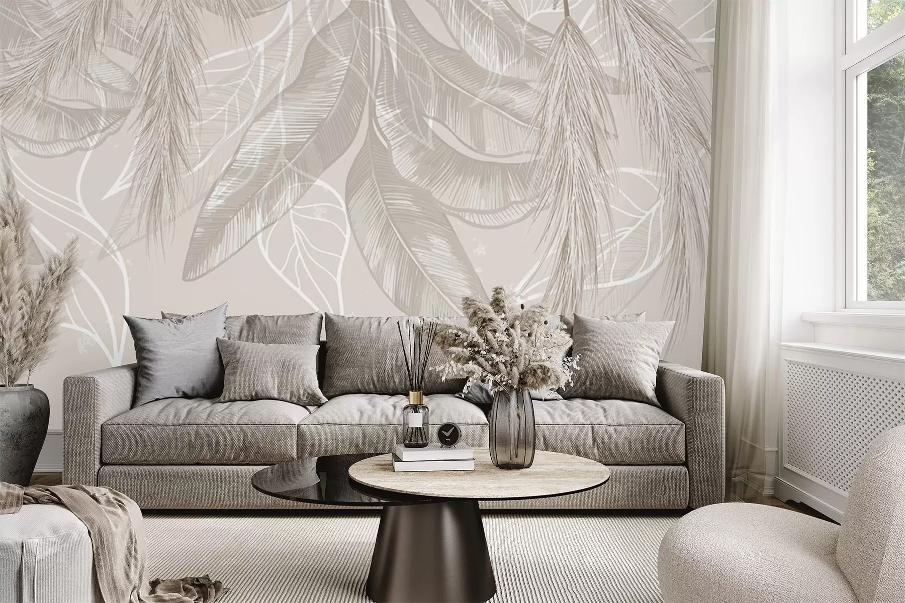 Papier peint Feuilles suspendues w04747