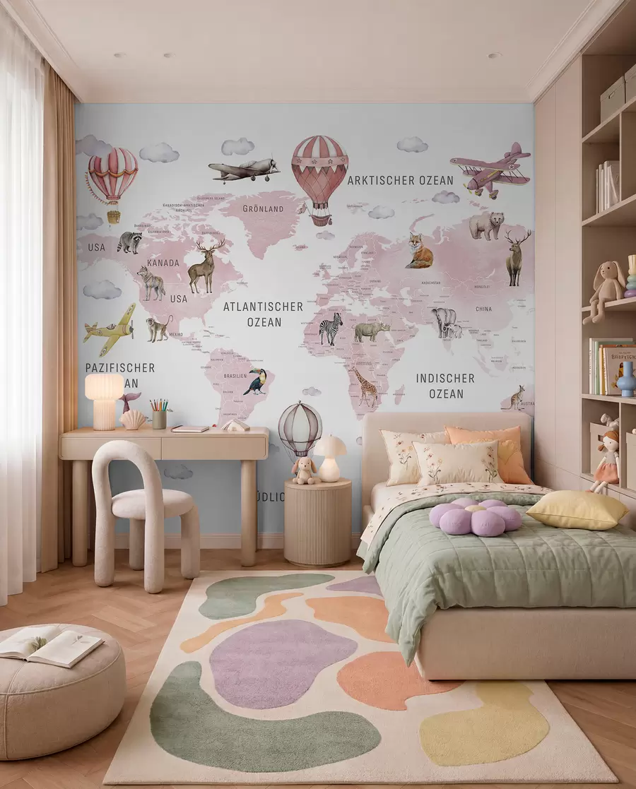 Papier peint Atlas rose en allemand c00001dev3