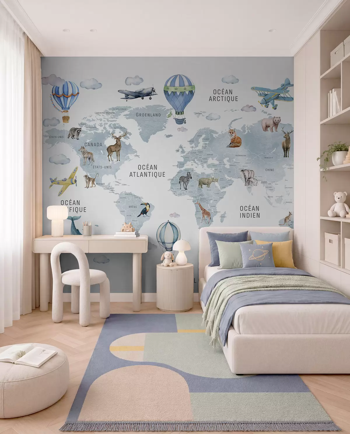 Papier peint Atlas bleu en français c00001frv1