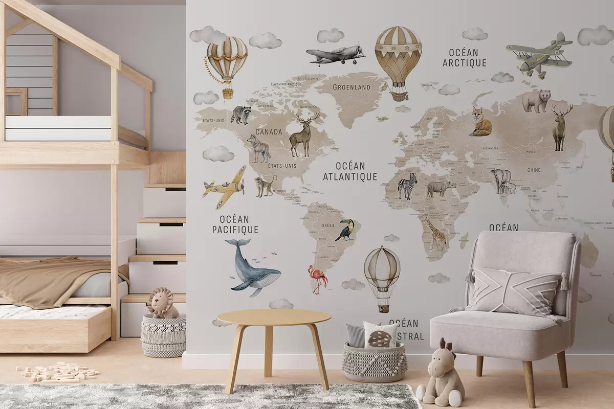 Papier peint Atlas beige en français c00001frv2