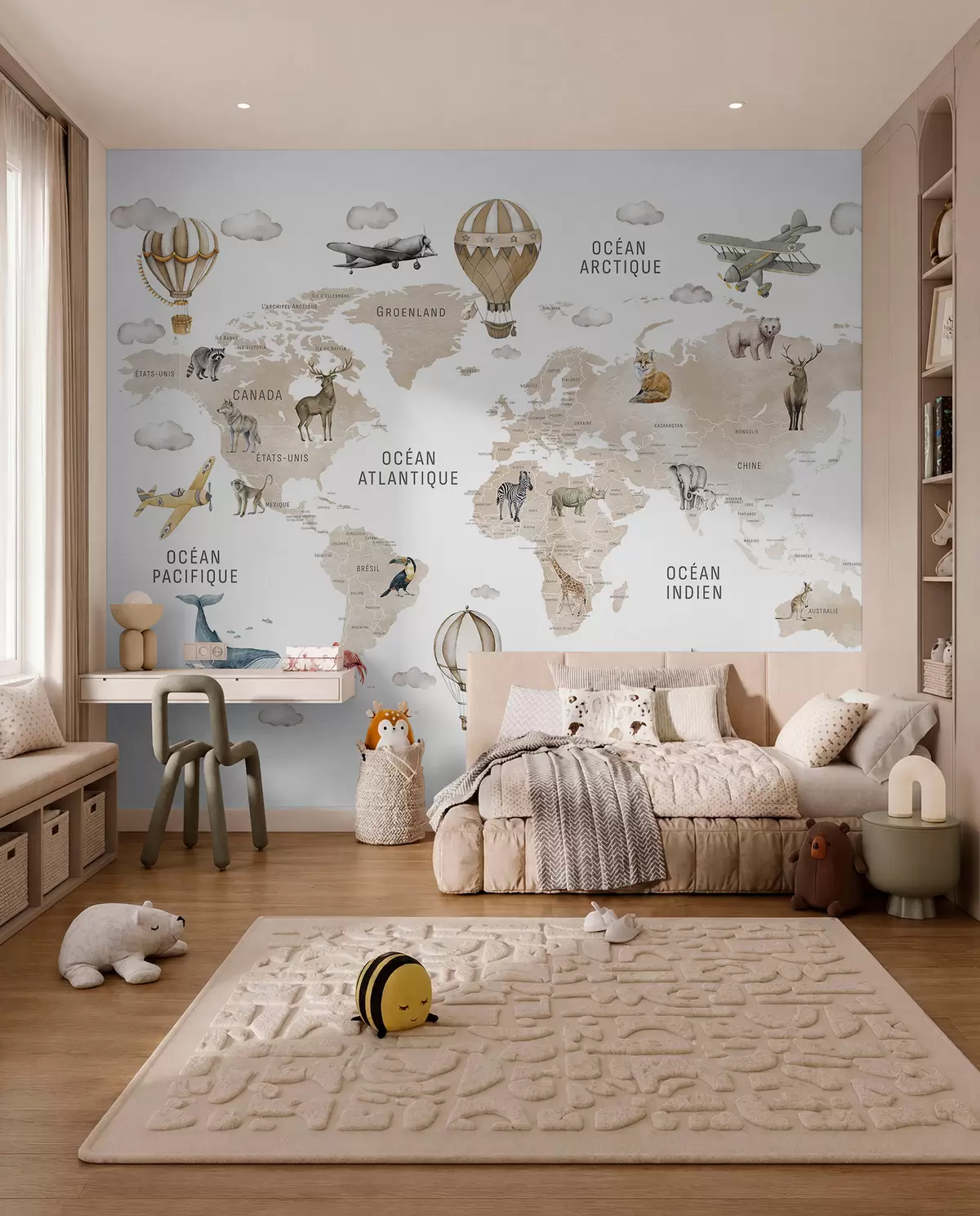 Papier peint Atlas beige en français c00001frv2