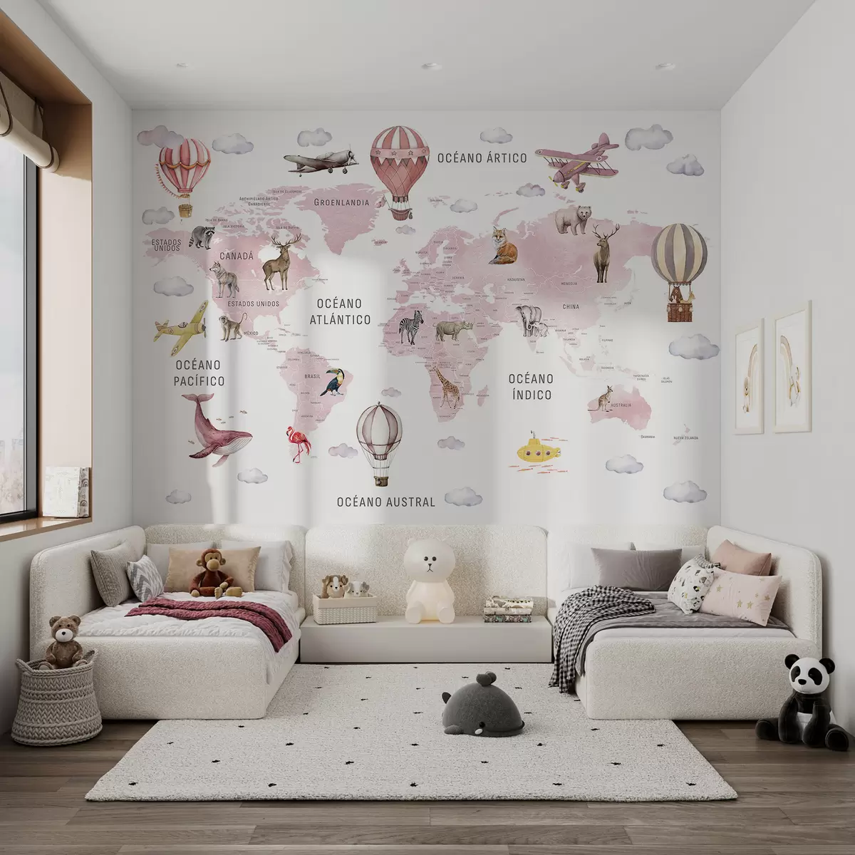 Papier peint Atlas rose en français c00001frv3