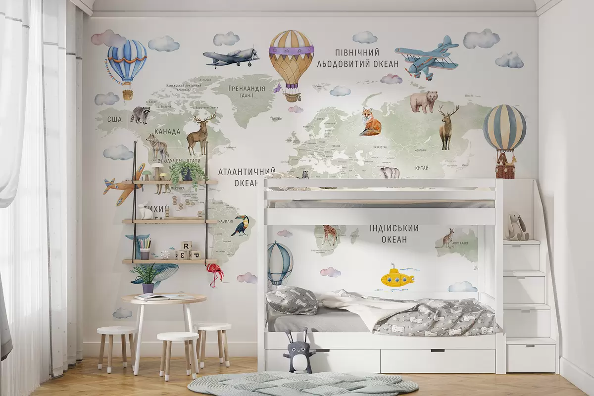 Papier peint Atlas vert en ukrainien c00001uk