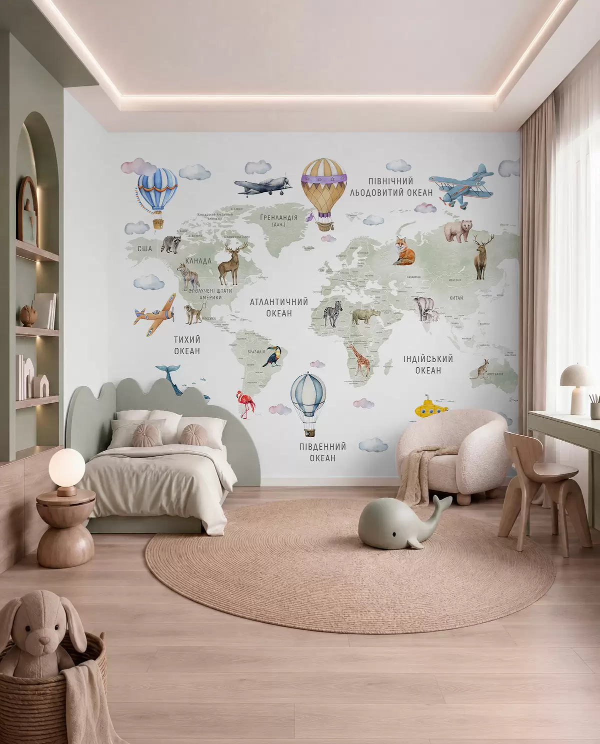 Papier peint Atlas vert en ukrainien c00001uk
