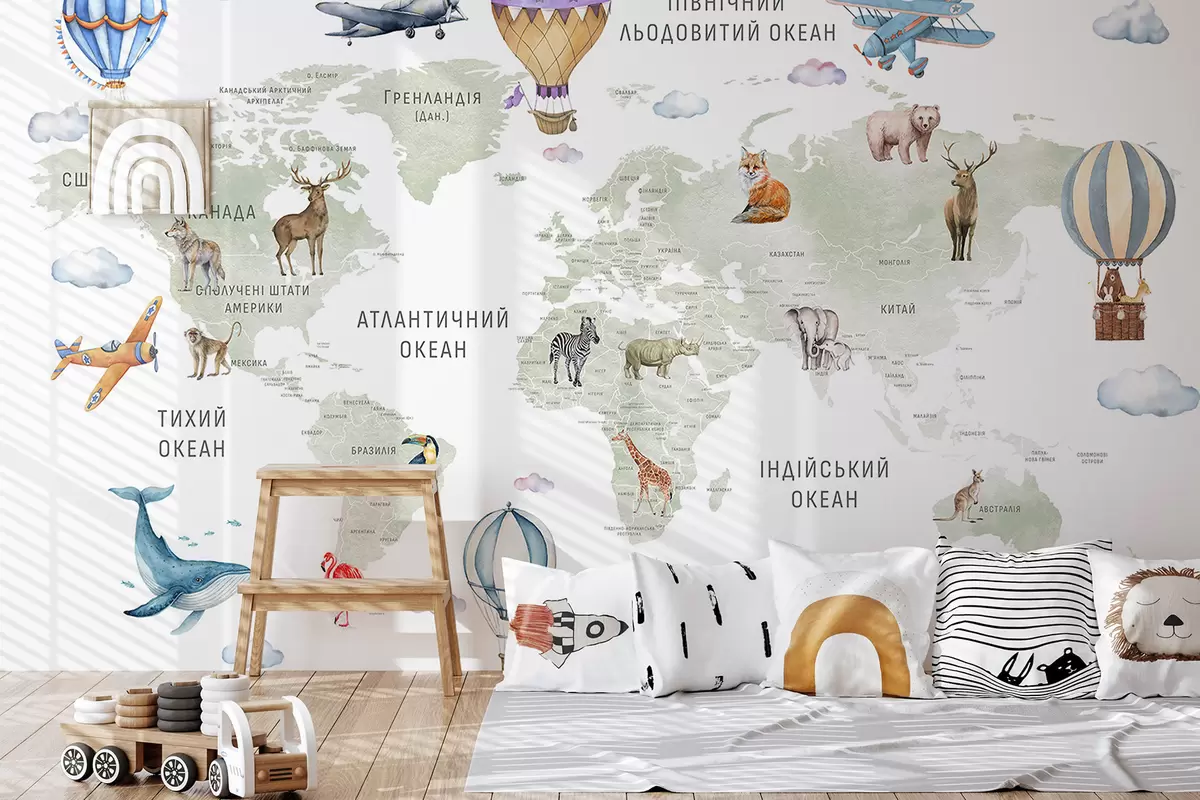 Papier peint Atlas vert en ukrainien c00001uk