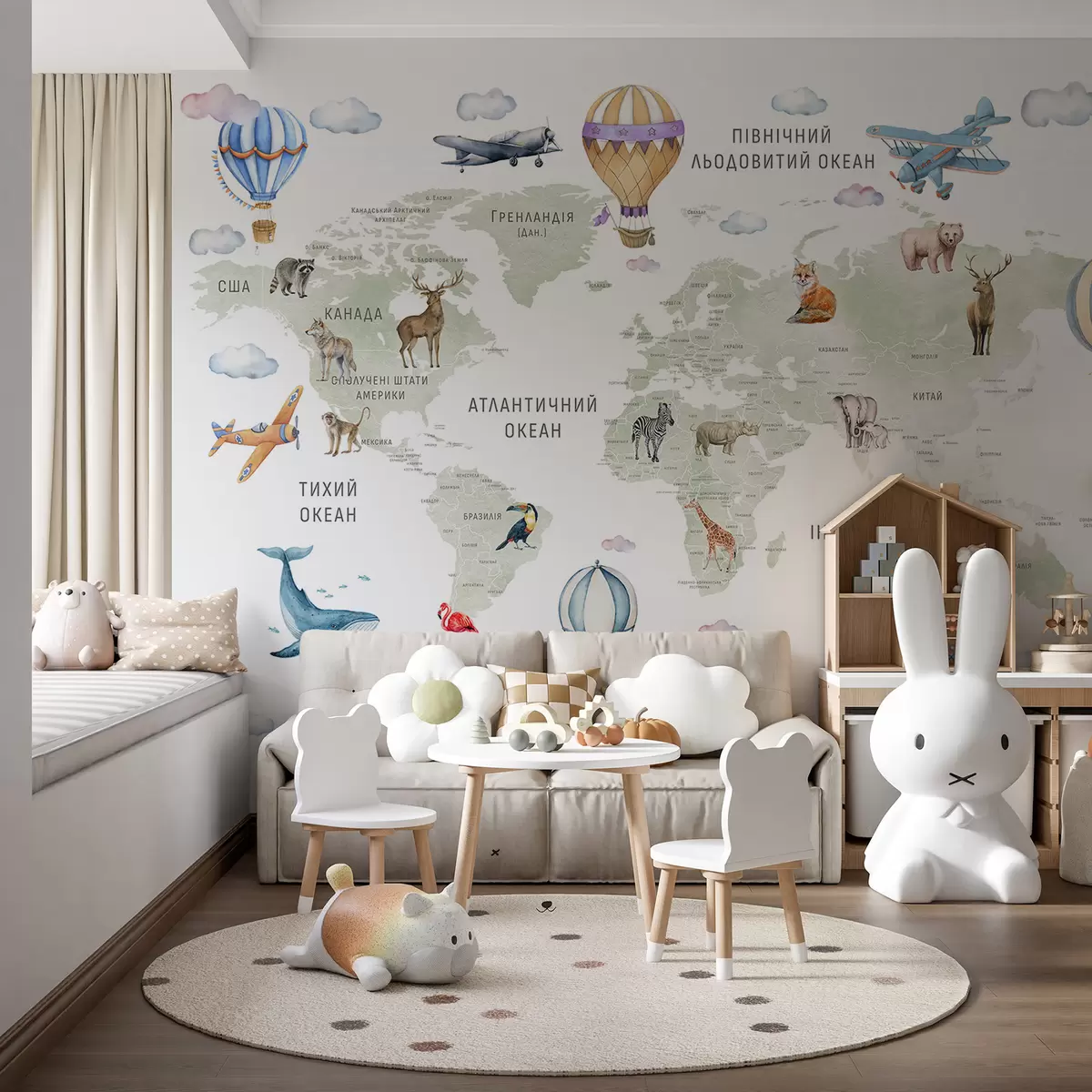Papier peint Atlas vert en ukrainien c00001uk