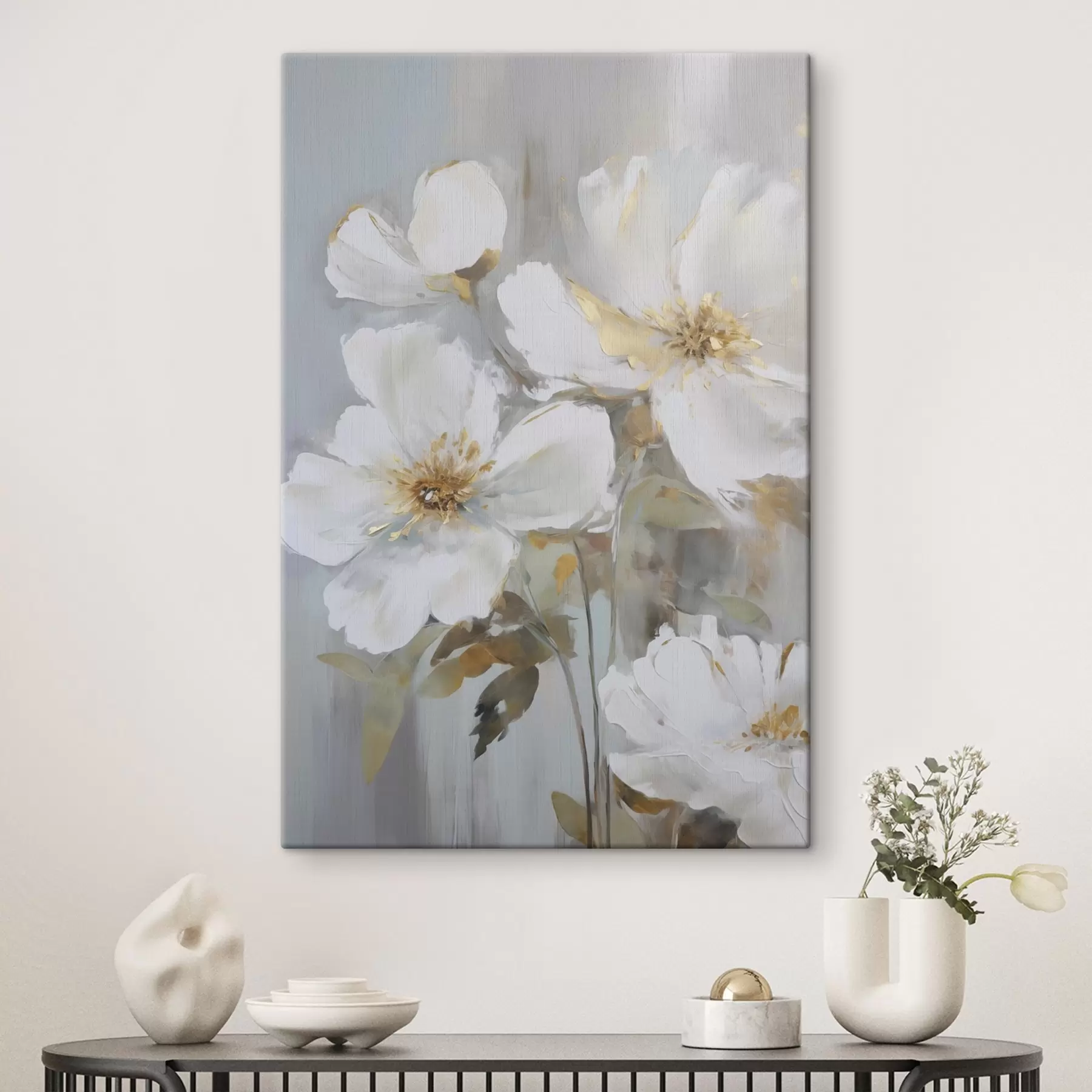 Tableau Fleurs abstraites imitation de peinture s46346