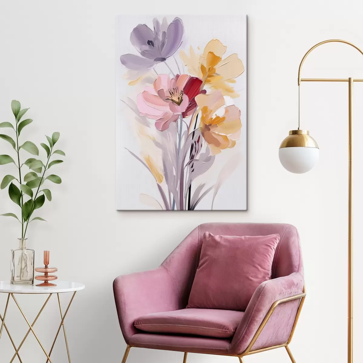 Tableau Bouquet abstrait s46355